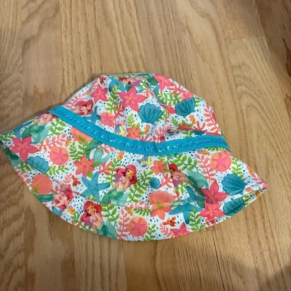 Disney Store Little Mermaid Ariel & Flounder Toddler Swim Bucket Hat